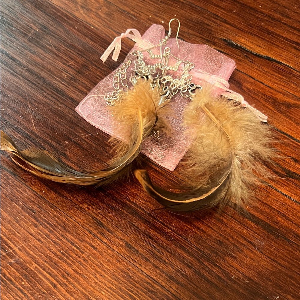 Elegant Feather Earrings with Silver Accents